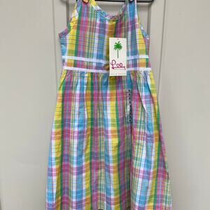 Lilly Pulitzer White Label Vintage Spring Plaid Dress Size 8